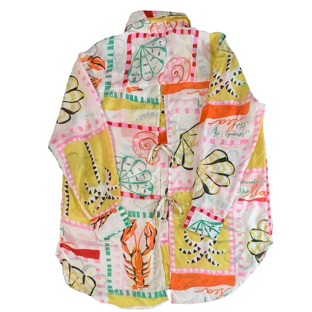 VIOLET SKY  Vibrant Graphic 2 Piece Beach Cover Up Lounge Set Sz XL - Picture 6 of 12
